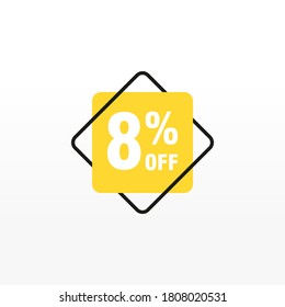 8 discount, Sales Vector badges for Labels, , Stickers, Banners, Tags, Web Stickers, New offer. Discount origami sign banner