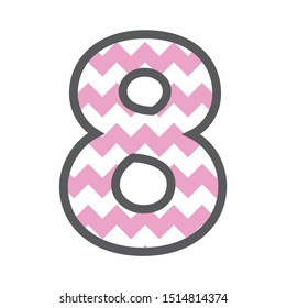 8 Eight Chevron Number Colorful Pink Stock Vector (Royalty Free ...