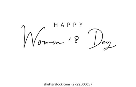 8 Ocho días Fecha Marzo Mes Feliz Día de la Mujer Texto Caligrafía Letras escritas a mano Guion Color negro Objeto 8 Ocho días Marzo Mes Mujer Mujer Chica Su Día de la Mujer Lucha Internacional 