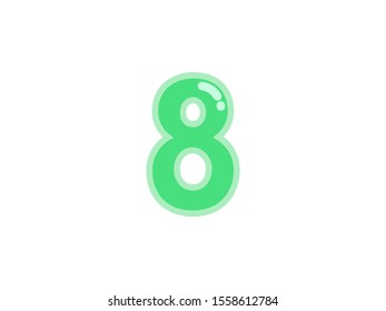 8 eight number green vector jelly glossy bright typography for web holiday event 