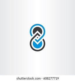 8 eight number logo icon 