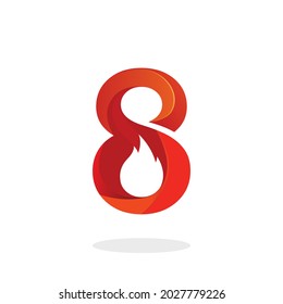 8 fire logo design concept, logo fire flame