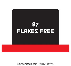 8% Flakes Free sign tag warning banner vector art illustration Isolated on White Background in various color