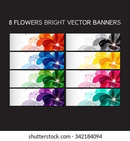 8 Floral banners and text boxes. Vector
