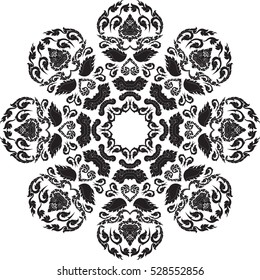 8 Floral Skulls with Giant Faces in Circle Vector illustration, Tattoo, Image, Southeast Asia Art Design