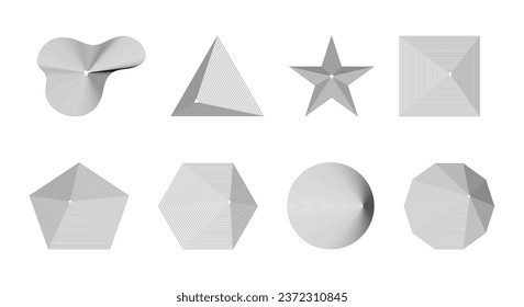 8 Futuristic Shapes, set of shapes