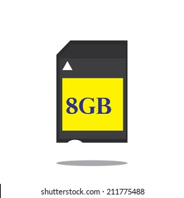 8 GB flash memory card vector. EPS10 