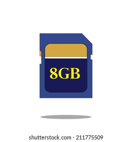 8 GB SD memory card vector. EPS10 