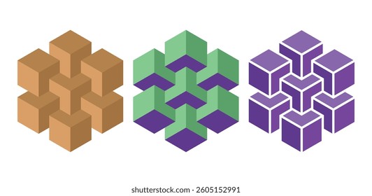 8 Geometric polygonal logo design vector icon symbol template