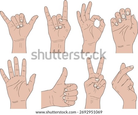 8 Hand Gestures, finger heart