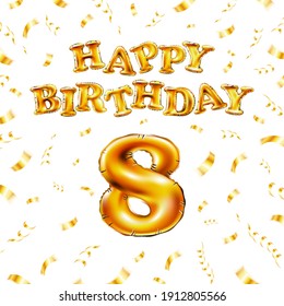 8 Happy Birthday Message Made Golden Stock Vector (Royalty Free ...