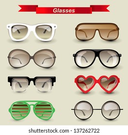 8 highly detailed glasses icons