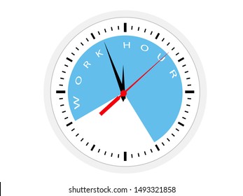 8 hour for work concept vector image