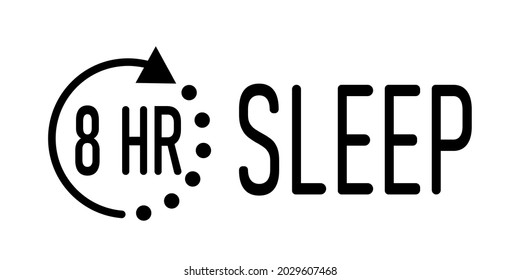8 hours sleep poster. Clipart image