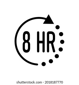 icono de signo de suspensión de 8 horas. Imagen de cliente aislada en fondo blanco