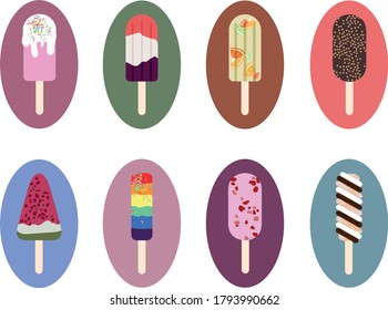 8 Ice cream Vectorial illustration icon.
