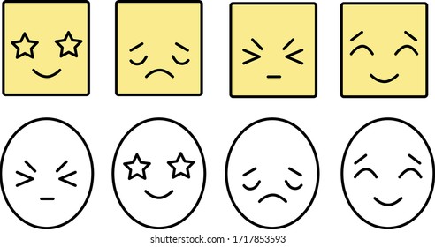 
8 images of various emotions, funny, sad, irritated, enthusiastic