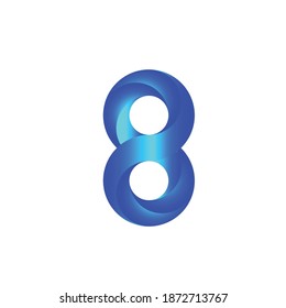 8 Infinity logo. Document size 1920*1080. Color use gradient.