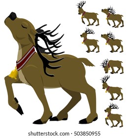 8 Isolate reindeer's posting on transparent background

