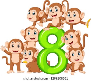 the 8 jelly number with so many monkey on it