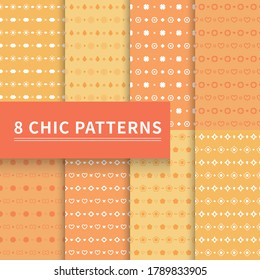 8 kinds of vector seamless lace texture shapes, can be used for backgrounds and invitation cards, Valentine's Day, holiday celebrations, set
