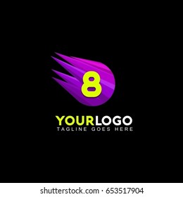 8 letter abstract logo design template. Dynamic vector unusual line font. Universal fast speed fire moving water quick energy drop icon symbol mark.
