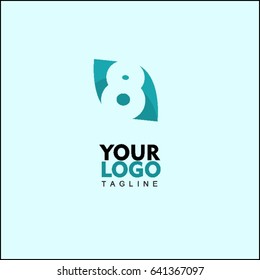 8 Letter with Arrow Faster Logo Template vector icon illustration design