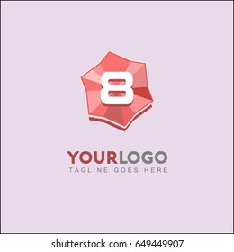 8 Letter Creative Floral Logo, Rose Flower Red, beauty and fashion logo