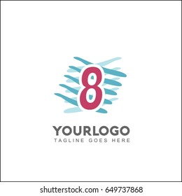8 Letter Creative line symbol. Design arrow and tower element. Abstract universal premium identity. 