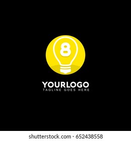 8 Letter Light Logo, Lamp Idea Logo, Idea Logo