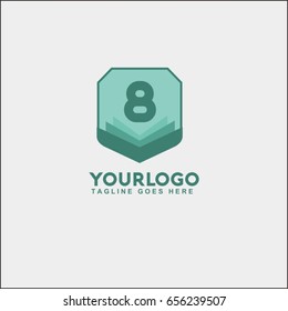 8 letter logo vector. book logo vector.
