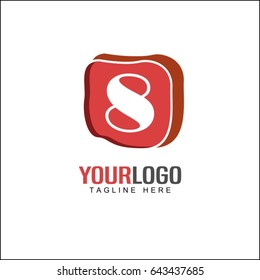 8 letter tech logo. Media advertisement company design concept.