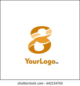 8 letter wave Logo Template vector illustration and nature icon vector
