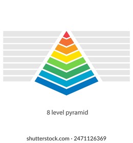 8 level pyramid diagram. Clipart image