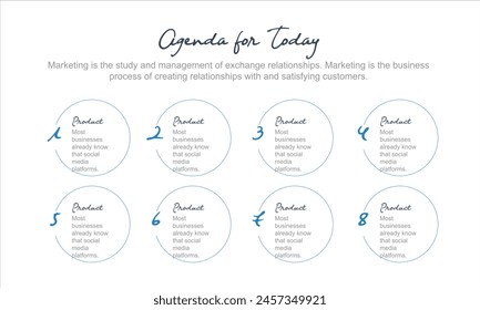 8 list of steps, layout diagram with number of sequence, infographic element template