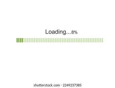 8% loading percentage progress icons loading green sign illustration The concept of  and updating system software