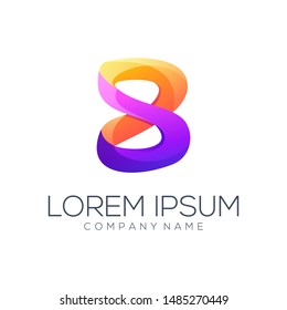 8 logo design vector abstract