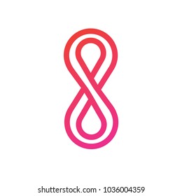 8 Logo Gradient Color Vector Isolated On White Background. Infinity Symbol Modern, Simple, Vector, Icon For Website Design, Mobile App, UI. Vector Illustration