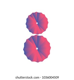 8 Logo Gradient. March 8 greeting card. Background template for International Women's Day. Vector illustration.