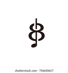 8 logo music flat vector template
