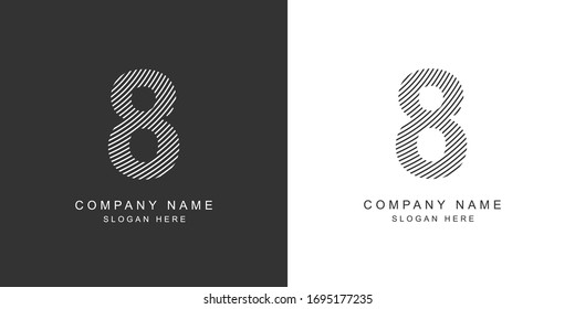 8 logo. 8 number icon. Vector illustration.