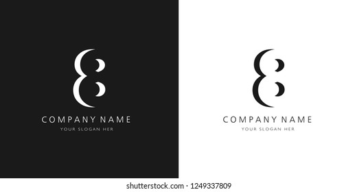 8 logo numbers modern black and white design