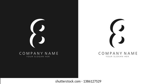 8 logo numbers modern black and white design	