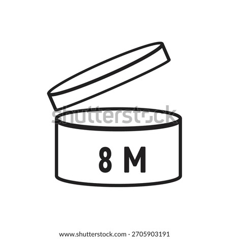 8 M SIGN vector illustration, packaging symbol Expiration period in months, expiration