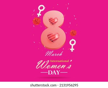 8 march, Abstract elegant Happy Women's Day	