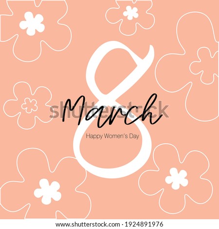8 march banner with flower