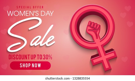 8 March. Banner Greeting card. Happy Women's Day. Holiday background with icon, space for text. Origami Trendy Design Template. Happy Mother's Day. Vector illustration 
