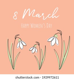 8 march banner with tulip