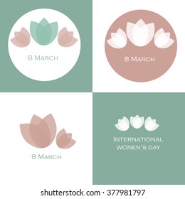 8 March brown International women's day green brown set