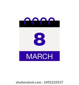 8 march calendar date icon vector eps